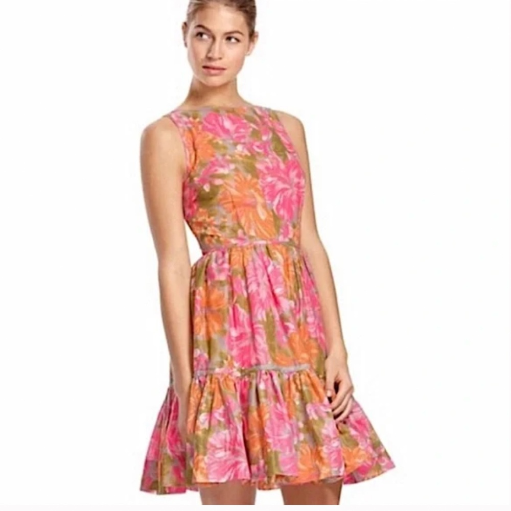 Tracy Feith Pink and Orange Floral Mini Dress